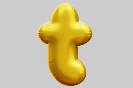 Preview: Golden Letter T Balloon