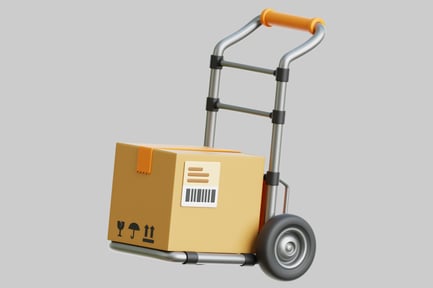 Aperçu: Camion à main avec boîte de livraison en carton
