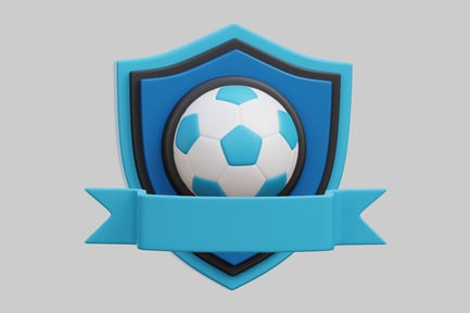 Preview: Blue Football Badge With Banner