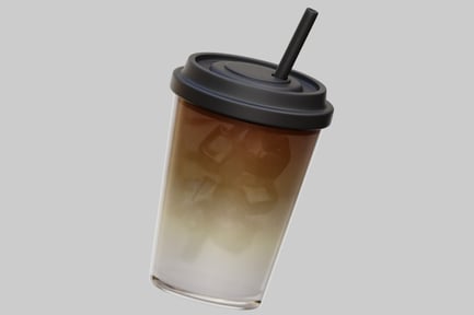 Preview: Iced Coffee Latte Cup With Straw