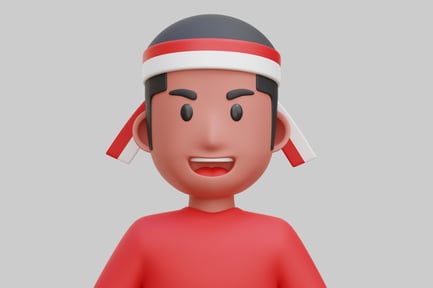 Preview: 3D Indonesian Man Celebrating Independence Day
