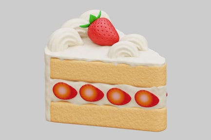 Preview: Stylized Strawberry Shortcake Slice