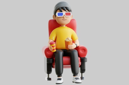 Preview: 3D Character Watching Movie