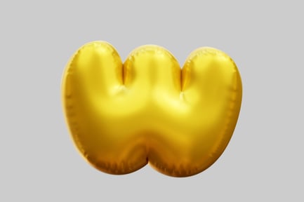 Preview: Golden Letter W Balloon
