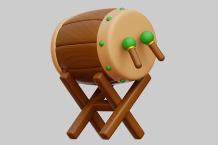 Preview: Bedug Drum On Wooden Stand