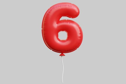 Preview: Red Number 6 Balloon