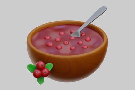 Preview: Cranberry Sauce In Wooden Bowl