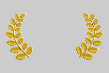 Preview: 3D Golden Laurel Wreath Award Frame