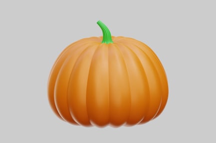 Preview: 3D Pumpkin With Green Stem