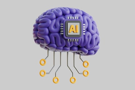Preview: Artificial Intelligence Purple Brain With Processor