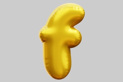 Preview: Golden Letter F Balloon