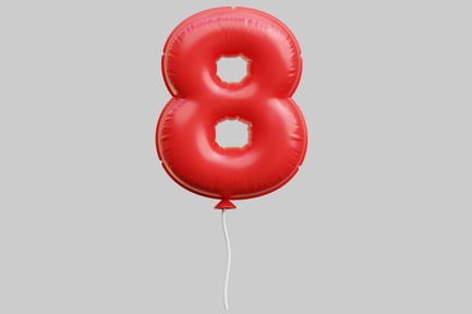 Preview: Red Foil Number Eight Balloon