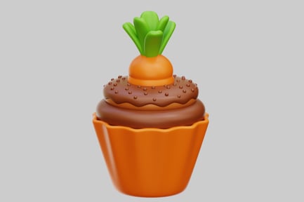 Preview: Carrot Chocolate Cupcake For Easter