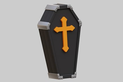 Preview: 3D Spooky Black Halloween Coffin