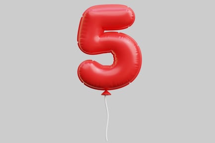 Preview: Red Number Five Balloon