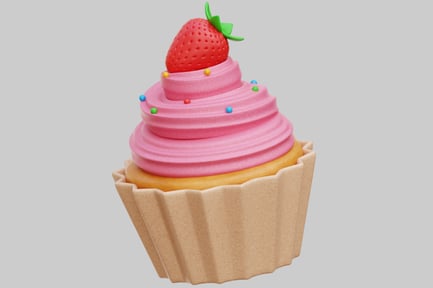 Aperçu: Cupcake sucré aux fraises