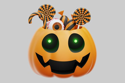 Preview: Halloween Pumpkin Bowl With Sweet Candies