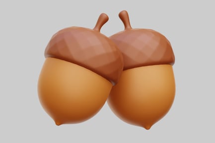 Preview: 3D Acorn Pair For Autumn Season