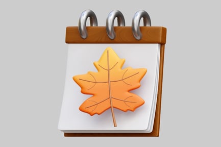 Preview: 3D Autumn Calendar With Maple Leaf