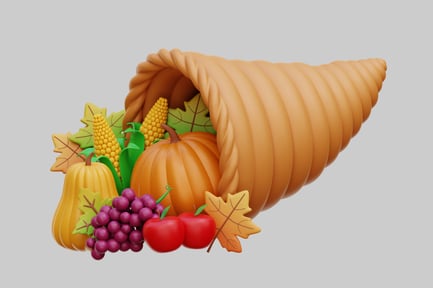 Preview: 3D Thanksgiving Cornucopia