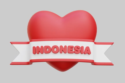 Preview: Indonesia Independence Day Heart 3D Illustration
