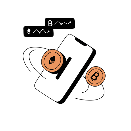 Ethereum App Cartoon Illustration