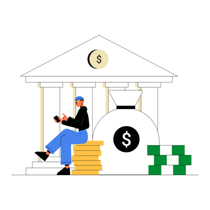 Taking a Loan Illustration in Flat Style