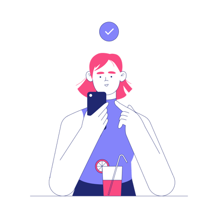 Checking Amount on Mobile Phone Illustration