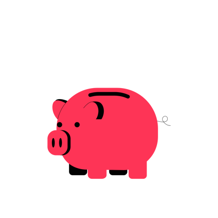 Piggy Bank with Coin Illustration