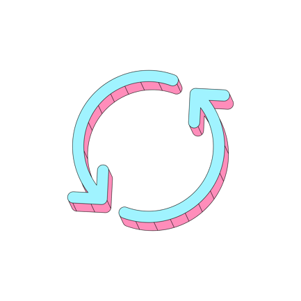 Circular Arrows Illustration with Rotation Effect