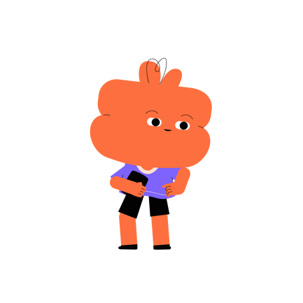 Cartoon Character Holding Phone