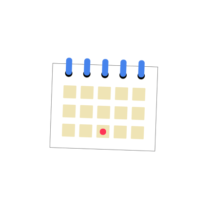Animated Calendar Icon with Date Selection and Task Mark