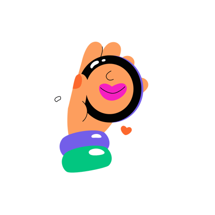 Lip Reflection in Hand Mirror Illustration