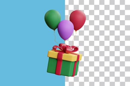 Preview: Gift Box With Balloons