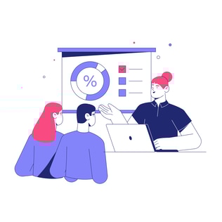 Corporate Presentation Illustration in Duotone Style