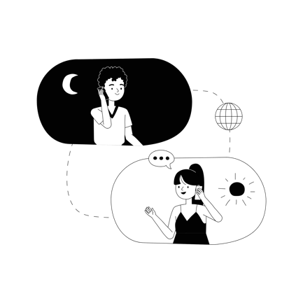 Phone Communication: Man and Woman Talking