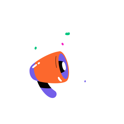 Cartoon Hiring Announcement with Megaphone Illustration