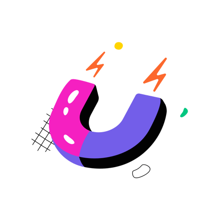 Magnet Marketing Cartoon Illustration