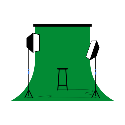 Flat Illustration of a Photo Studio Setup