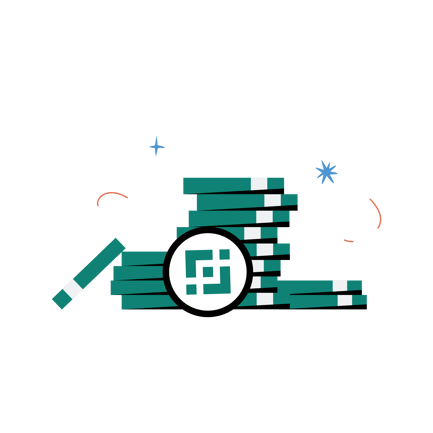 Binance Coin Stack Flat Illustration