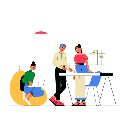Office Team Collaboration and Remote Work Animation