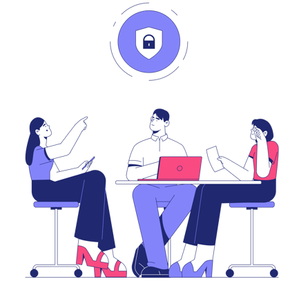 Cybersecurity Analysts Team Meeting Illustration