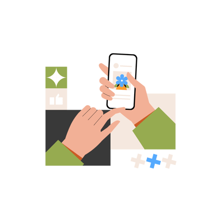 Hands Liking Content on a Smartphone Illustration