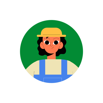 Female Farmer Flat Illustration