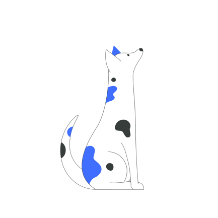 Sitting Cartoon Dog