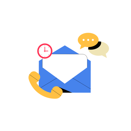 Email Support Flat Illustration
