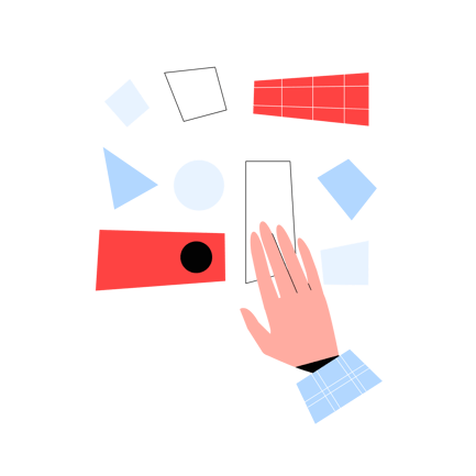 Turn on Button with Geometric Shapes Illustration