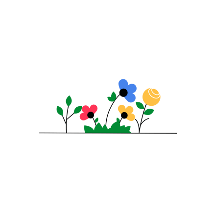 Colorful Flowers Blooming Animation