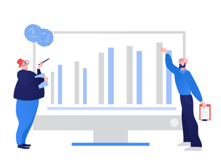 People Showing off a Successful Finance Chart
