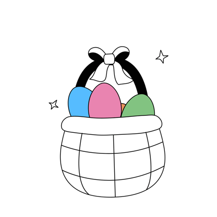 Korb mit Ostereiern
